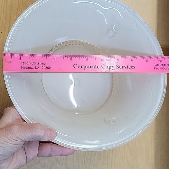 Vintage CEILING LIGHT LAMP SHADE GLOBE 3 Hole BEAD BALL 3 CHAIN- white - Picture 5 of 12